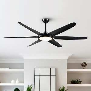 Parrot Uncle 65" Modern Matte Black Indoor Standard Integrated LED Ceiling Fan - 1 of 4