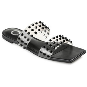 Journee Collection Womens Katari Tru Comfort Foam Slide Low Block Heel Sandals Black 7.5 - 1 of 4