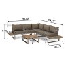 GDFStudio Johana Outdoor Aluminum V-Shaped 5 Seater Sofa Set with Cushions - 3 of 4