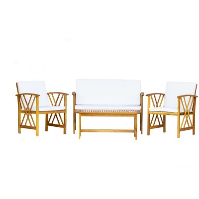 WestinTrends 4-Piece Outdoor Patio Loveseat and Armchair Set with Cushions