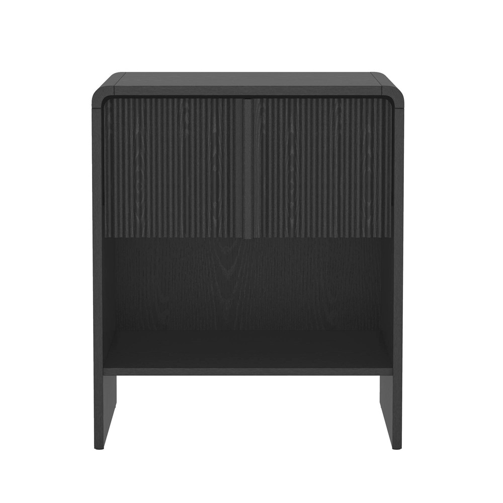 Manhattan Comfort 22" Novara 1 Drawer Nightstand Black