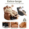 Oversized 27" Power Recliner Chair with Heat and Massage - 360° Swivel Faux Leather Rocking Chair for Adults with Cup Holder - 3 of 4