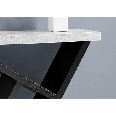 Modern Black and Gray Stone Console Table with Storage