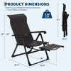 Outdoor Folding Rattan Lounge Chair, Portable Outdoor Recliner, Adjustable Foot Rest, Reversible Out Footrest, PE Rattan, 330lb, for Garden, Balcony - 2 of 4