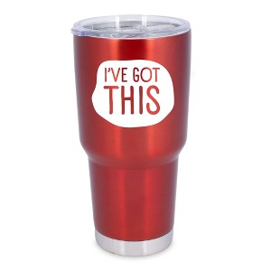 100 North 30 Ounce Stainless Steel On the Go Travel Tumbler With Push Top Lid, I've Got This Red - 1 of 4