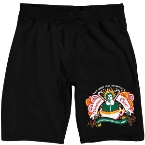 Elf Buddy's Christmas Cheer Men's Black Graphic Sleep Shorts - 1 of 3