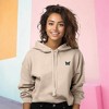 Dalix Butterfly Embroidered Fleece Cropped Hoodie Pullover Relaxed Fit Womens - 3 of 4