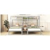 Okak Twin over Twin-Twin Triple Loft Bunk Bed with Storage Shelves Staircase Metal Frame Bed with Safety Full-Length Guardrail for Teens Kids, Silver - 2 of 4