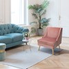 Tangkula Swoop Arm Accent Chair Velvet Upholstered Armchair w/ Rubber Wood Legs - 2 of 4