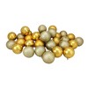 Northlight Shatterproof 4-Finish Christmas Ball Ornaments 3.25" (80mm) - Vegas Gold - 32ct - 3 of 3