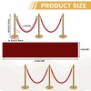 Crowd Control Barriers with Red Carpet Runner, Stainless Steel Stanchion Posts with 6 Velvet Rope & Tape, for Wedding, Party, Garden - 2 of 4