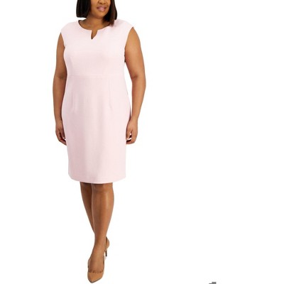 Kasper Womens Solid Sheath Midi Dress