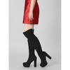 Allegra K Women's Platform Round Toe Zipper Chunky Heel Over the Knee Boots - 2 of 4