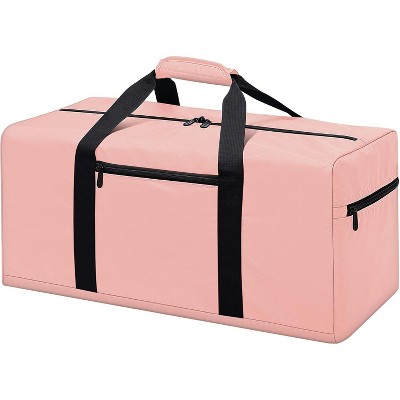 MaseiKar Foldable Duffel Bag 35L Small Luggage Bag Lightweight for Travel Gym Sport-Pink