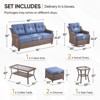 Gymojoy Outdoor Sofa Table with Swivel Chairs Gilder Chairs Patio Funiture Set - 3 of 4