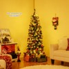 Costway 6/7 FT Artificial Christmas Tree with 612/791 Branch Tips Warm White LED Lights Folding Metal Stand - 2 of 4