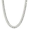Black Bow Jewelry Men's 10.5mm Sterling Silver Solid Beveled Curb Chain Necklace - 2 of 4