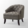 Inspired Home Delilah Linen Armless Barrel Slipper Chair with Button Tufting - 2 of 4