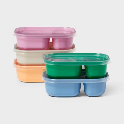 10pc (set of 5) Divided Plastic Meal Prep Food Storage Container Set - Room Essentials™