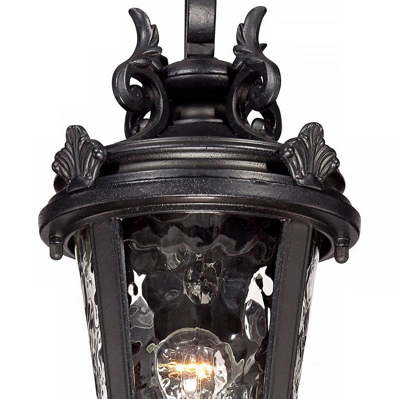 John Timberland Casa Marseille Vintage Rustic Outdoor Wall Light Fixture Black Scroll 19" Clear Hammered Glass for Post Exterior Barn Deck House Porch, 3 of 9