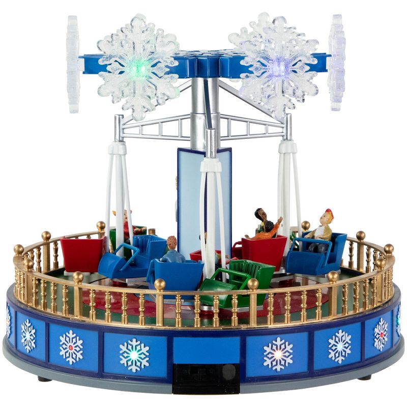 Northlight 12" LED Lighted Animated and Musical Carnival Blizzard Ride Christmas Village Display, 5 of 7