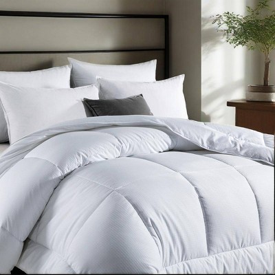Peace Nest All Season White Down Alternative Duvet Comforter Insert with Jacquard Cover