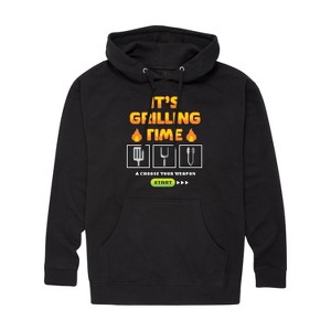 Men's - Instant Message - It's Grilling Time Video Game Graphic Fleece Pullover Hoodie - 1 of 4