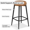 Vipbear Bar Stools Set of 2, 26.3" H Faux Leather Counter Height Bar Stools, Kitchen Counter Stools, Mid-Century Modern Backless Counter Stools - 2 of 4