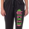 Wicked Women's Movie Film Face Silhouette Logo Pajama Pants For Adults Black - 3 of 4