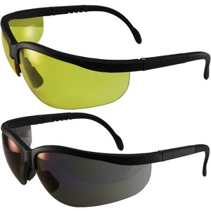 2 Pairs of Global Vision Eyewear Blue Moon Safety Motorcycle Glasses with Amber, Blue Mirror Lenses - 1 of 4