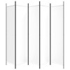 vidaXL 5-Panel Room Divider in White - 98.4"x78.7" - Durable Polyester Fabric, Iron Material - Foldable, Versatile Function for Bedroom, Living Space - 4 of 4