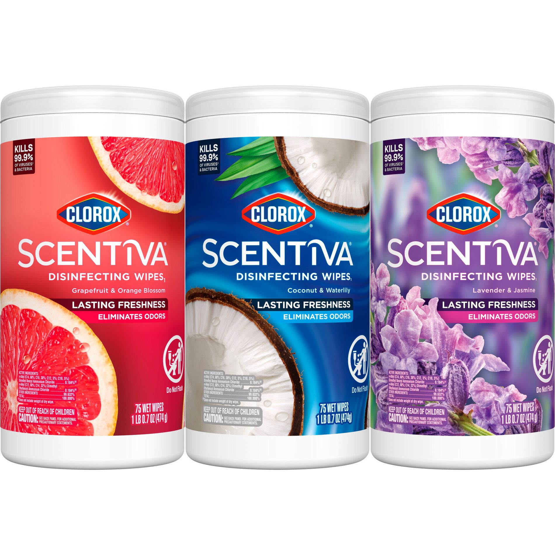 Clorox Scentiva Disinfecting Wipes - 75ct/3pk
