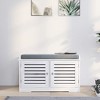 Sevobal Utility Storage Cabinets, Closed Cabinet with Doors and Internal Shelves for Living Room Hallway, White, 27.76"*13.78"*16.93" - 2 of 4