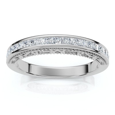 Pompeii3 1/2ct Princess Cut Vintage 14K Diamond Anniversary Ring