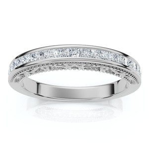 Pompeii3 1/2ct Princess Cut Vintage 14K Diamond Anniversary Ring - 1 of 4
