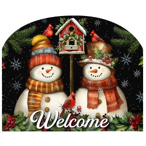 Briarwood Lane Winter Art Sign 8.25x10.25 Snowman Pair For Winter Art Sign - 1 of 4