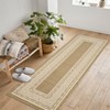 Modern Neutral Bordered Area Rugs, Soft Washable Solid Geometric Runner Rugs Living Room Bedroom Dining Nursery Apartment Dorm Office Farmhouse Decor - 2 of 4