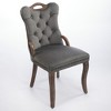 CLIHOME Set of 2 Vintage Velvet Dining Chair with Handmade Tufted Trim, Solid Wood Handles on Top and Sides, Curved Solid Wood Legs - 2 of 4