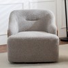 DYHOME 30.3" W Swivel Barrel Chair, Boucle Upholstered Accent Chair, No Assembly Required - 2 of 4