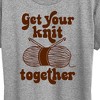 Women's - Instant Message - Get Your Knit Together Short Sleeve Graphic T-Shirt - 2 of 4