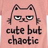 Girls' - Instant Message - Cat Cute But Chaotic Fitted Short Sleeve Graphic T-Shirt - 2 of 4