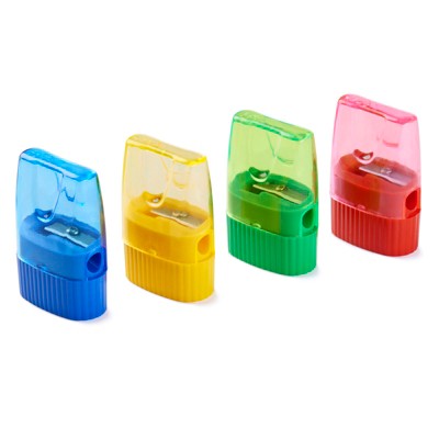 Charles Leonard Pencil Sharpener with Shaving Receptacle and Cone Shape, Assorted Colors (Case of 25)