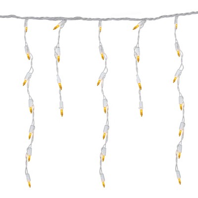 Northlight 100 Count Opaque Gold Mini Icicle Christmas Lights - 3.5 ft White Wire