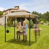COWLOWN 8' x 5' Sturdy Ventilated BBQ Gazebo Awning, Rustproof Steel Frame, Double Top with Practical Accessories - 2 of 4