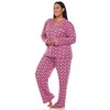 Plus Size Long Sleeve Heart Print Pajama Set - White Mark - 3 of 4