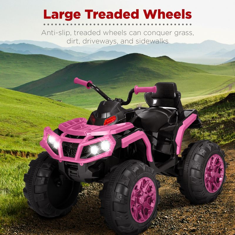 Best Choice Products 12V Kids Ride-On ATV Quad w/ Bluetooth, 3.7mph Max, Treaded Tires, LED Lights, Radio, 3 of 8