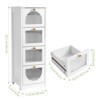 Small Bathroom Floor Cabinet, Freestanding Bathroom Organizer and Storage Cabinet with 4 Drawers, 33" Slim Wooden Storage Cabinet - 2 of 4