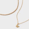 14K Gold Dipped Cubic Zirconia Initial Necklace Set 2pc - A New Day™ Gold - 3 of 3