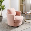 GDFStudio Bertha Swivel Boucle Upholstered 32" Wood and Steel Chair - 3 of 4