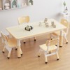 Coucheta Kids Table & Chair Set w/ Height Adjustment for Ages 2-10, 4-Piece Set with Graffiti-Proof Surface &Non-Slip Legs for Daycare Classroom Home - 4 of 4